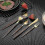 Wooden Handle Tableware 304 Stainless Steel Non-Deformable 5-Piece Kit Table Knife Fork Spoon 4