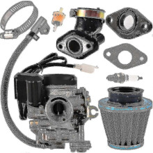 Robuster GY6 50ccm/49ccm Vergaser für 139QMB 4-Takt-Scooter, ATV, Moped, Go-Kart-Motor, 18-mm-Vergaser + 1 Ansaugkrümmer, 1 Luftfilter