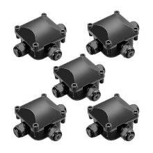 Wasserdichte Anschlussdose, IP68-Anschlussdose, 3-Wege-Anschlussdose, schwarzer Kabelverbinder für den Außenbereich