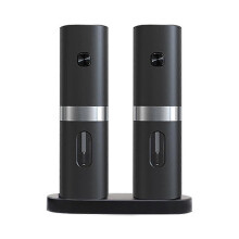 Moulin à sel et poivre électrique durable et rechargeable avec base de chargement et éclairage LED réglable.