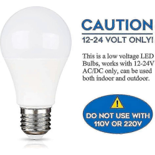 12V E27 9W Ψυχρό Λευκό 6000K Ισοδύναμο Αλογόνου 75W, AC DC 12 Volt 24 Volt E27 LED Συσκευασία 4 2