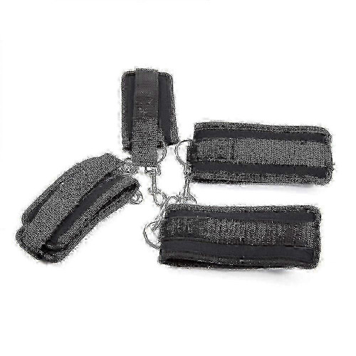Algemas e tornozeleiras ajustáveis em couro flexível para adultos com cintos. 2