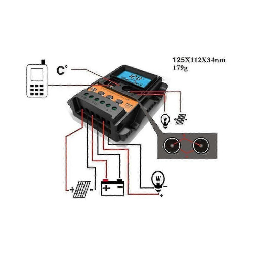 10a Solar Charge Controller 12v24v Solar Panel Battery Controller Regulator Vehicle 2 Usb Lcd Display 2