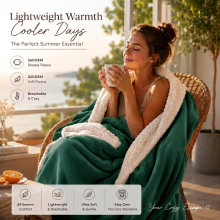 (Single (130x150cm), Emerald) Supreme Bedding Reversible Sherpa Fleece Blanket 480GSM Ultra Soft Warm Plush Luxury Throw