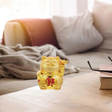 Feng Shui Piggy Bank for Saving Money Golden Cat Money Jar Plastic