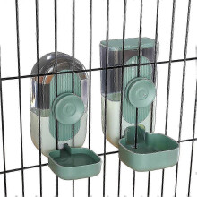 2 Pack Automatic Cat Feeder, Pets Automatic Food Feeder and Waterer Set,Cat Dog Feeder(Green)