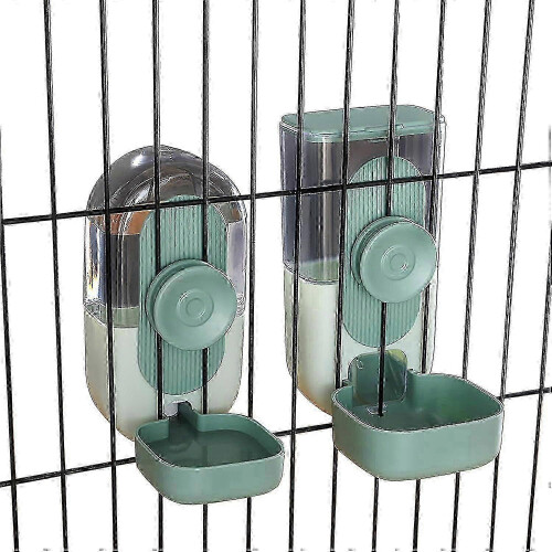 2 Pack Automatic Cat Feeder, Pets Automatic Food Feeder and Waterer Set,Cat Dog Feeder(Green)