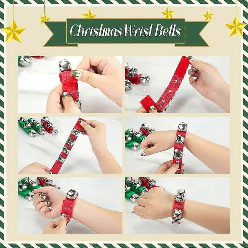 8 τεμάχια βραχιόλι καρπού Jingle Bells, κρουστά μουσικά παιχνίδια ρυθμού 8,5 ιντσών 2