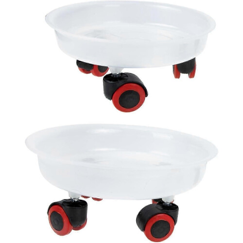 Support mobile pour pots de fleurs, étagère de support, présentoir à pots de fleurs à roulettes, plastique, 2 pièces