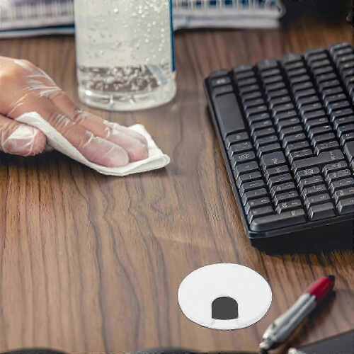 Desk Cable Grommets Cable Hole Shield for Cord Management 12Pcs White Plastic 2