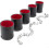 Bundle of 5 Professional Dice Cups Red Felt-lined, Quality Bicast Leather-Good 3