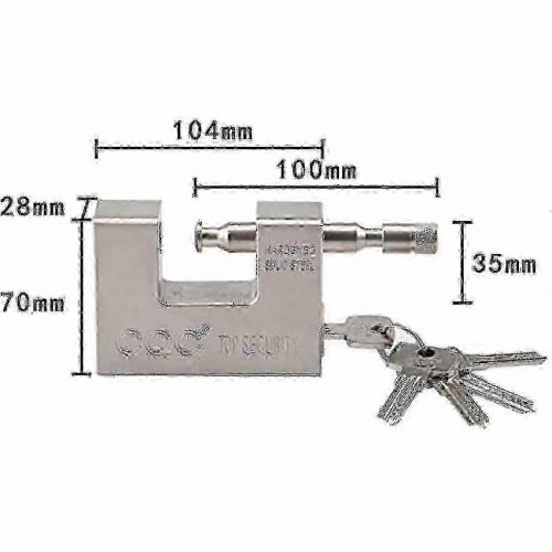Reliable 2-Pack 104mm Heavy Duty Padlock with 10 Keys, High Security Solid Steel Lock for Garage and Container Doors Integral 1