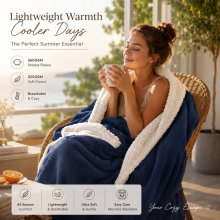 (King (200x240cm), Navy Blue) Supreme Bedding Reversible Sherpa Fleece Blanket 480GSM Ultra Soft Warm Plush Luxury Throw