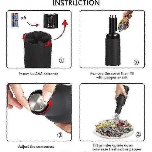 Durable Automatic Gravity Salt and Pepper Grinder,electric Ceramic Core Mills 2