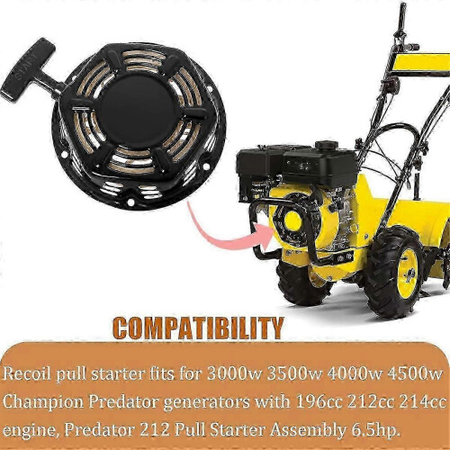 For 212cc 196cc 224cc Pull Start Assembly 3500w 4000w 4500w Generator Components with Pull Wire Rope 2