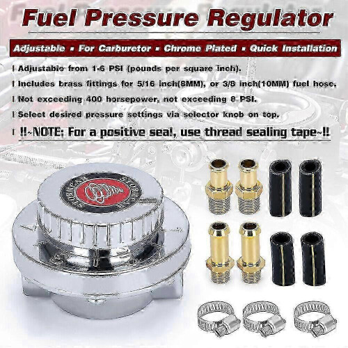 Reliable Fitting Manual Adjustable Fuel Pressure Regulator Set for Carburetor Engine Edition 1104 1
