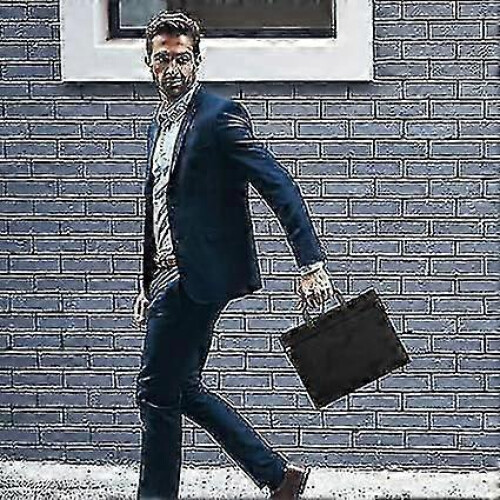 Office Document Sack Men Briefcase Portable Binder A4 File Zipper Sack Black 1 Piece 1