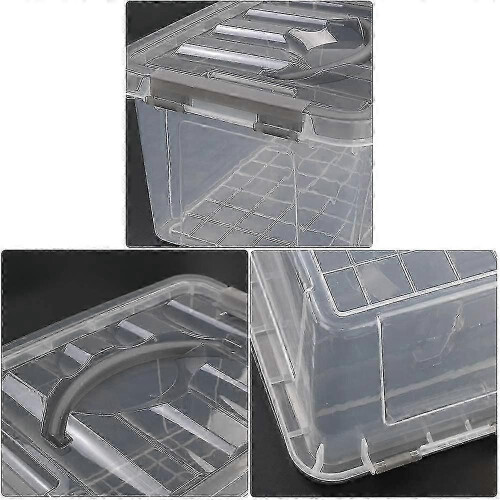 Kit of 6 Clear Plastic Storage Boxes with Lids, Small Storage Box 2