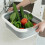 Vegetable Washing Basket Foldable with Drain Hole Kitchen Camping Drain Basket 5