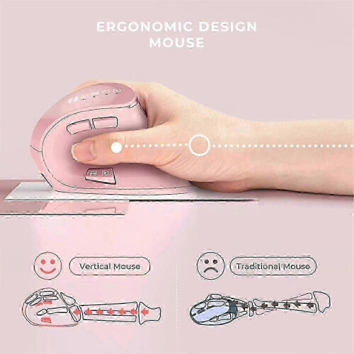 Mouse ergonomico ricaricabile, silenzioso, con Bluetooth 5.0, wireless, compatibile con OS XP, 10, 7 e Android. 2