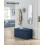 Foldable Storage Ottoman - Fabric - Dark Blue - Multi-functional Foot Stool with Storage 2