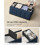 Foldable Storage Ottoman - Fabric - Dark Blue - Multifunctional Foot Rest with Storage 4