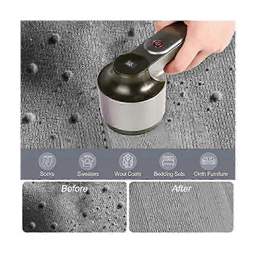 Removedor de fiapos e bolinhas de tecido recarregável e durável, com visor digital de LED. Remove fiapos e bolinhas de roupas. -C 2
