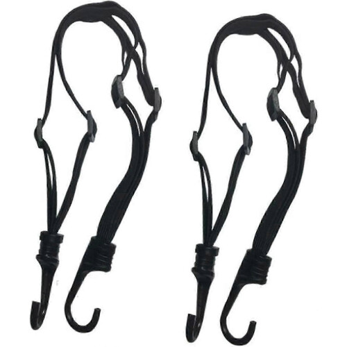 Cinturino elastico regolabile e resistente per casco da moto (nero) - 2 pezzi 1