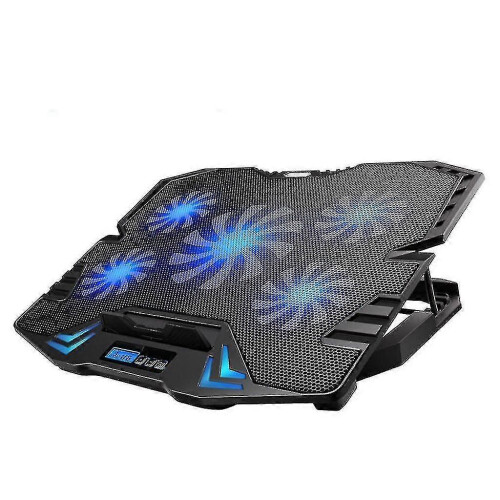 Cooler portátil eficiente para notebook com base de resfriamento, alimentação USB e 5 ventoinhas para notebooks de 11 a 16 polegadas. 1