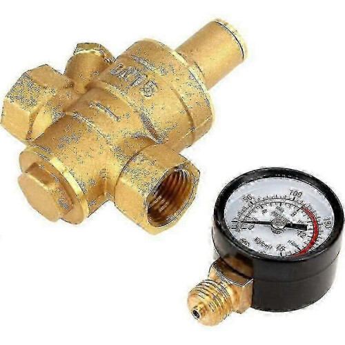 Brass Adjustable Water Pressure Reducer with Gauge for Home Use 1