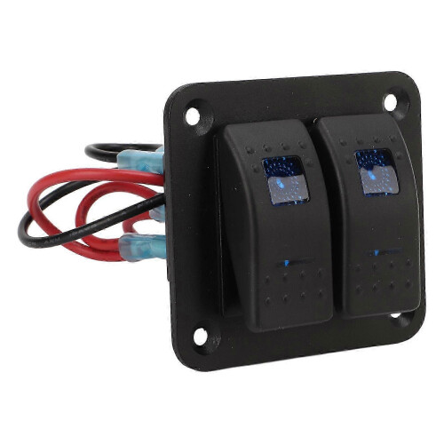 2 Gang Rocker Switch Panel IP65 Waterproof 1224V Multi Protective Fitting for Yacht Car 1