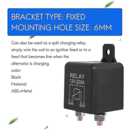 12V 200A Split Charge Relais - 4-pins, zware uitvoering voor auto's 1