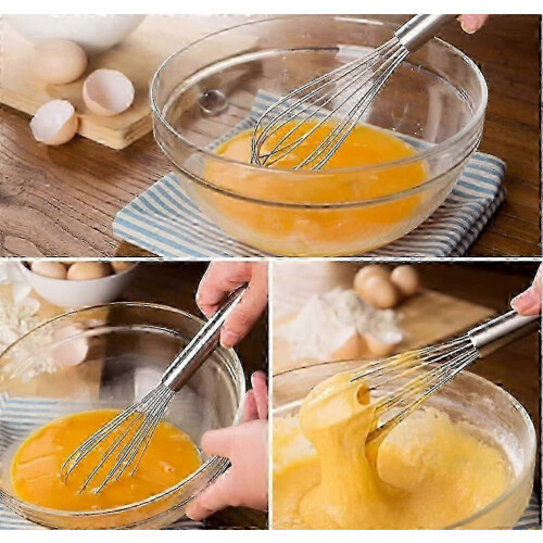 Stainless Steel Hand Whisk, Beater for Mixing, Beating, and Stirring - 3 Pack 2