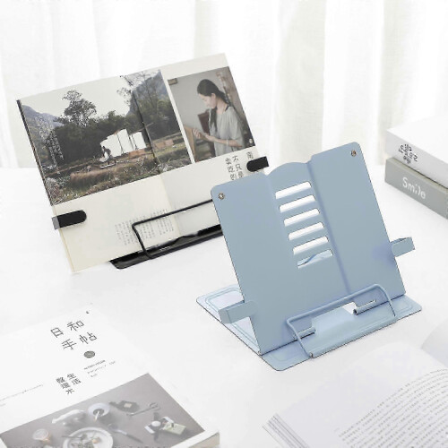 Portable Adjustable Angle Metal Eye Protective Reading Shelf Lightweight Blue) 1Pcs 2