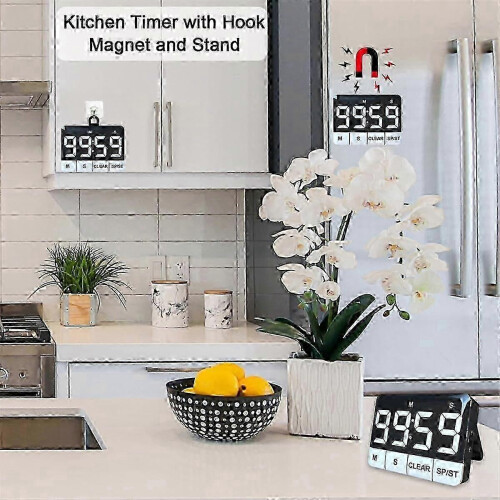 120DB Loud Digital Kitchen Countdown Timer with LED Display, Magnetic Countup 1