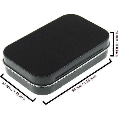 Efficient Rectangular Metal Hinged Tins Containers for Home Storage (Black) 20 Pcs 1