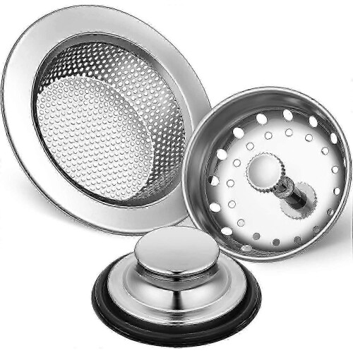 Durable 3-Piece Kitchen Sink Plug Strainer for Anti-Clog Drain 1