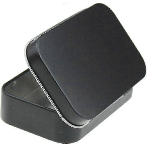 Efficient Rectangular Metal Hinged Tins Containers for Home Storage (Black) 20 Pcs 2