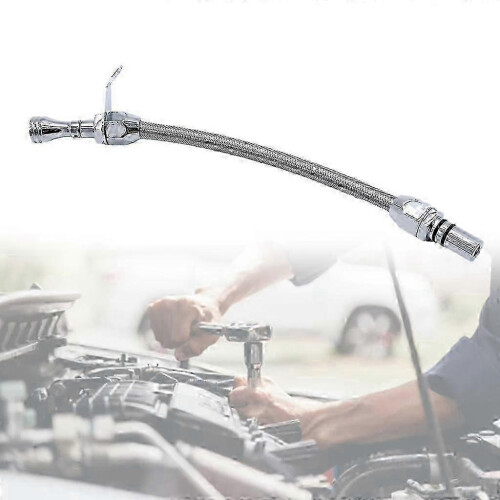 Stainless Braided Firewall Soft Dipstick for GM 700R4 Transmission 2