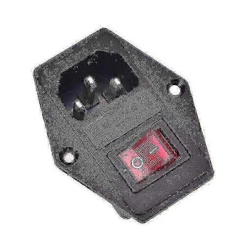 3 Pin AC Inlet Male Plug Power Socket with Fuse Switch 10A 250V 2