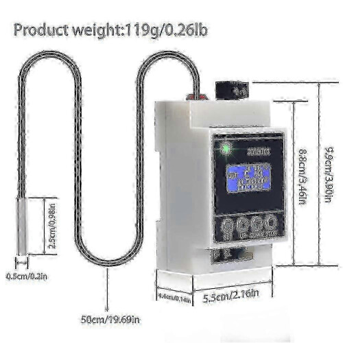 Reliable Digital Temperature Controller Thermostat -40C to 110C with LCD Display & Waterproof Sensor Hwy 1