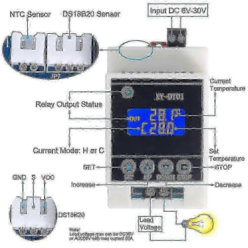 Reliable Digital Temperature Controller Thermostat -40C to 110C with LCD Display & Waterproof Sensor Hwy 2