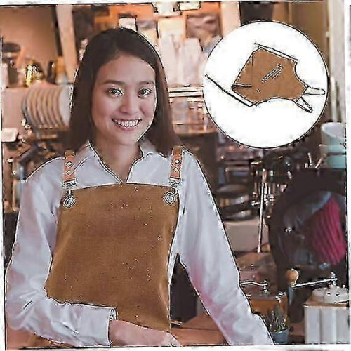 Canvas Apron for Adults, Work Tool Apron for Men, Lightweight Brown 2