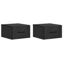 vidaXL Wall-Mounted Bedside Cabinet 2 pcs Black 34.5 x 33 x 20 cm