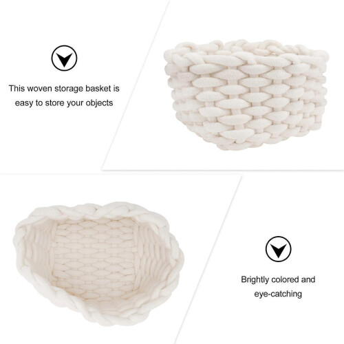 Beige Woven Basket Multipurpose Basket for Storage Using 1Pcs Cotton