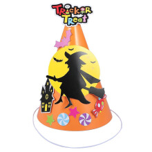 Halloween Party Cap DIY Paper Hat for Children Use 10Pcs Orange