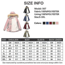 (L, Red) Women's Cotton Hooded Faux Fur Coat Plus Size Winter Parka For Cold Weather