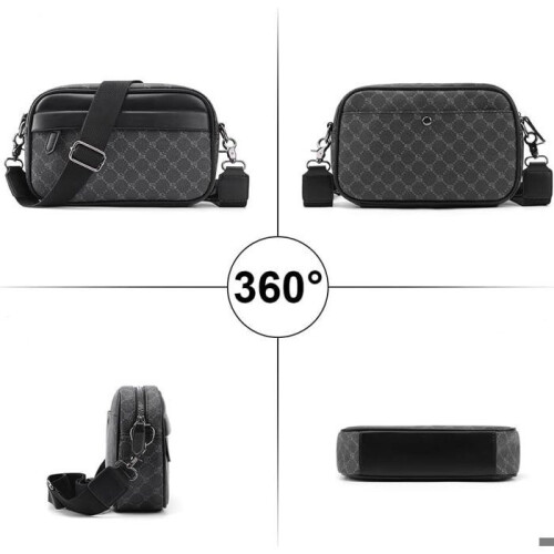 Ανδρική τσάντα ώμου crossbody από δέρμα PU, μικρή τετράγωνη τσάντα ώμου για 1