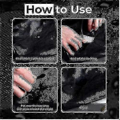 (Black) Down Jacket Repair Patches Pre-cut, Self-adhesive, Soft, Waterproof Junmai-hy