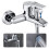 Chrome Bathtub Tap with 5-Function Hand Shower, Wall-Mounted Brass Shower Mixer for Bathroom 2